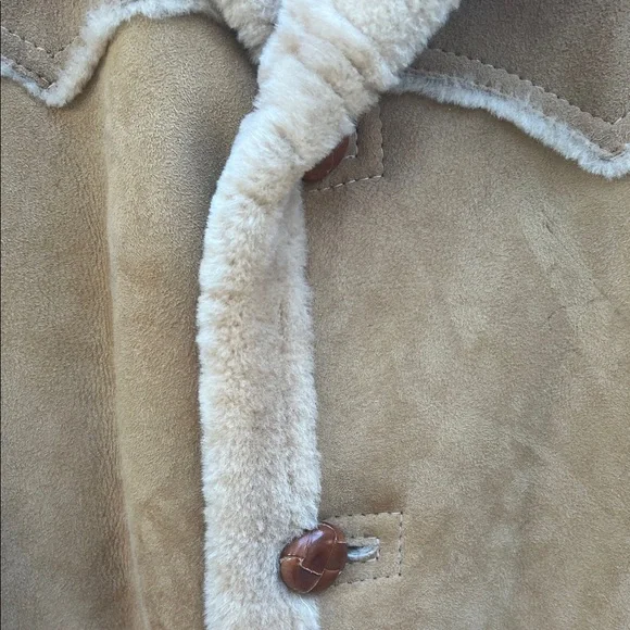 Vintage Sawyer of Napa Men's Tan Shearling Jacket Size 38 - Picture 3 of 16